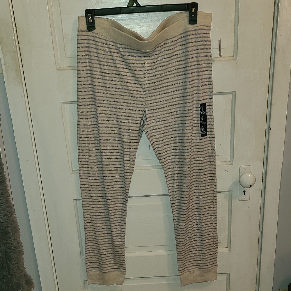 Cozy Striped Women's Joggers in Beige and Gray